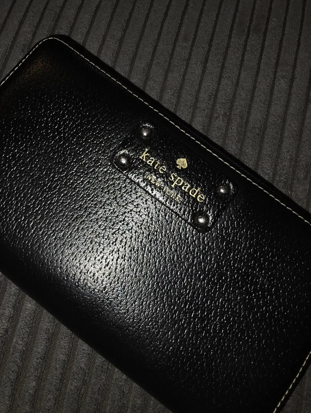Kate Spade Zip Black Wallet Leather